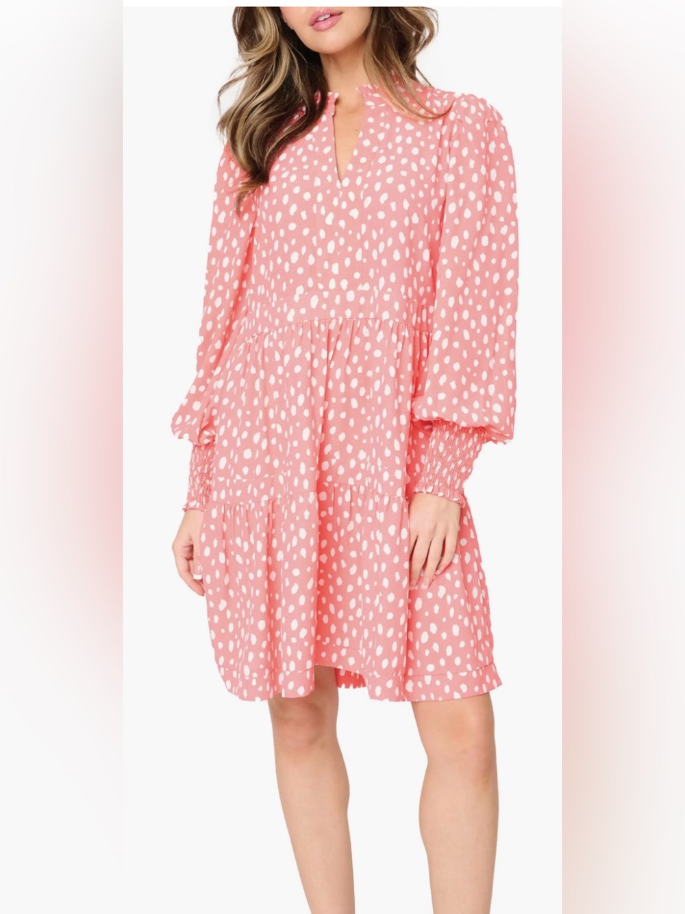 Gibson Look Tiered Long-Sleeve Dress
